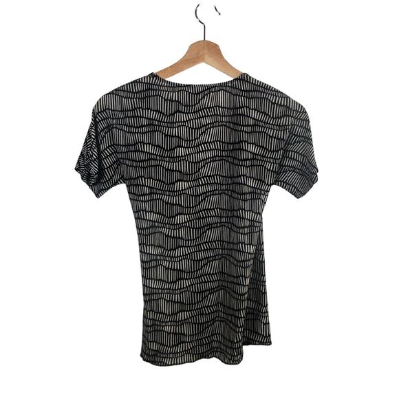 MaxMara Black White Geometric Print Short Sleeve Top Size L - Picture 5 of 5